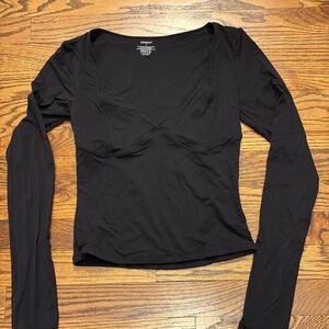 Express Elegant Black Long Sleeve Top